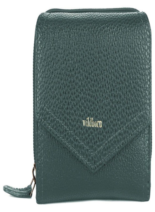 WildHorn Genuine Leather Ladies Wallet - Elegant Women's Clutch Purse with 10 Card Slots, Perfect for Daily Use (Green) - Image 2